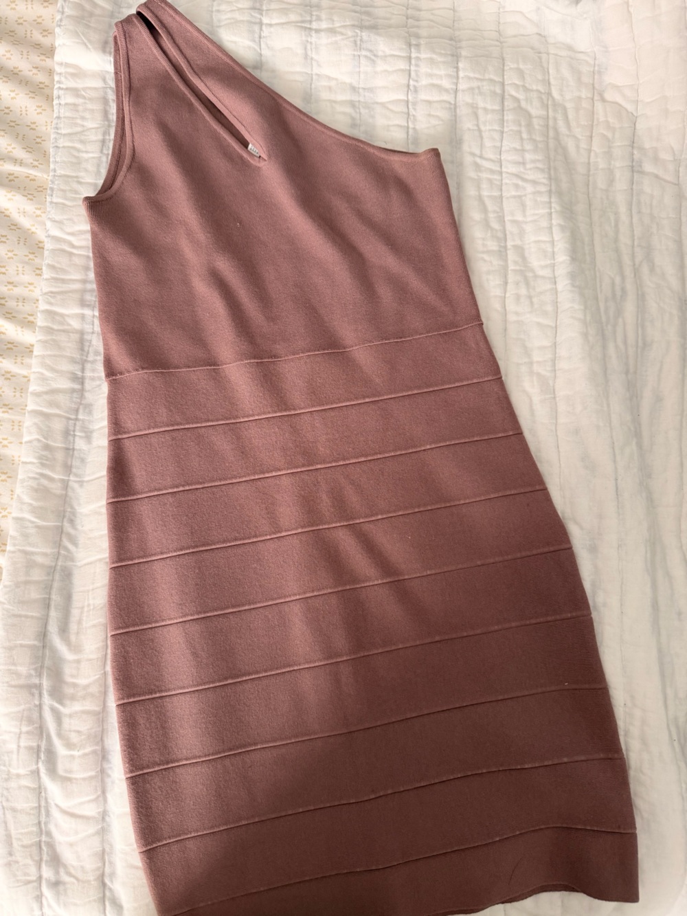 2000’s sexy Mauve Ribbed Bodycon bandage dress